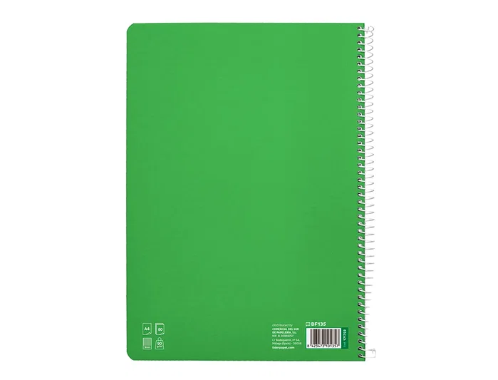 Liderpapel Cuaderno espiral Pautaguía A4 tapa dura verde