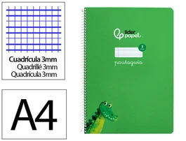 Liderpapel Cuaderno espiral Pautaguía A4 tapa dura verde