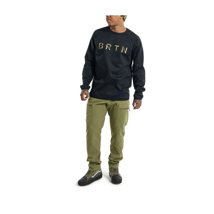 Sudadera sin Capucha Hombre Burton Crown Weatherproof Pullover Crewneck Negro S Sudadera sin Capucha Hombre Burton Crown Weatherproof Pullover Crewneck Negro S