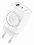 Gembird TA-UC-PDQCW20-01-W Cargador rápido 2 en 1 de 20W USB-C PD y QC 3.0 para Apple Watch y Smartphones, Blanco