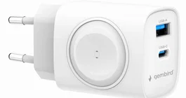 Gembird TA-UC-PDQCW20-01-W Cargador rápido 2 en 1 de 20W USB-C PD y QC 3.0 para Apple Watch y Smartphones, Blanco