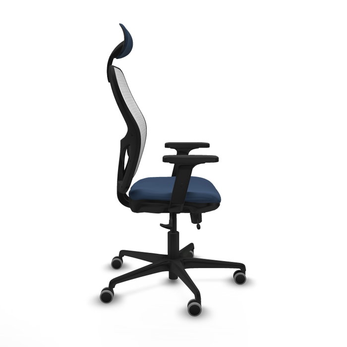 PIQUERAS Y CRESPO Silla de oficina Jorquera con mecanismo Sincro/Traslack Azul marino y Blanco
