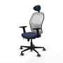 PIQUERAS Y CRESPO Silla de oficina Jorquera con mecanismo Sincro/Traslack Azul marino y Blanco