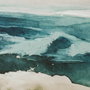 DKD Home Decor Cuadro Lienzo Playa Gaviotas Pack de 2
