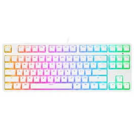 Rampage Ghost TKL Klawiatura Gamingowa Mechaniczna Przewodowa z Przełącznikami Huano Red i Podświetleniem Biała