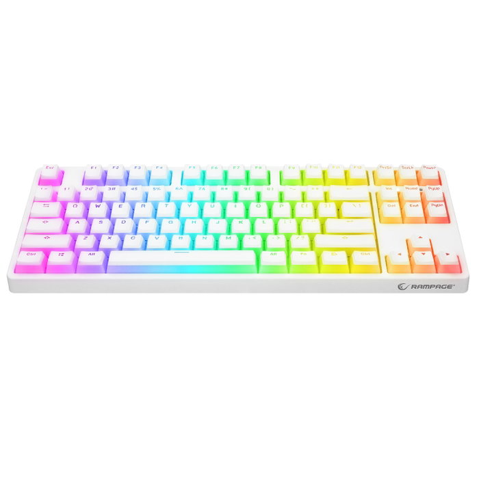 Rampage Ghost TKL Klawiatura Gamingowa Mechaniczna Przewodowa z Przełącznikami Huano Red i Podświetleniem Biała