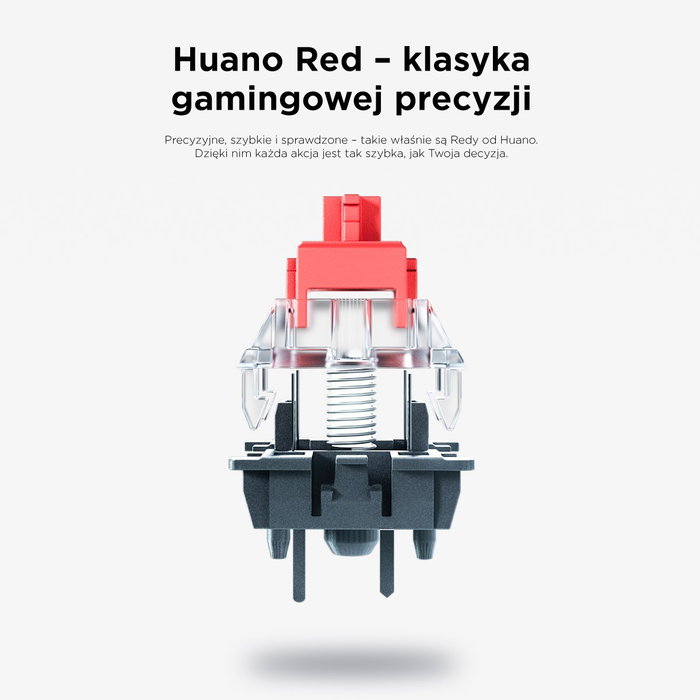 Rampage Ghost TKL Klawiatura Gamingowa Mechaniczna Przewodowa z Przełącznikami Huano Red i Podświetleniem Biała