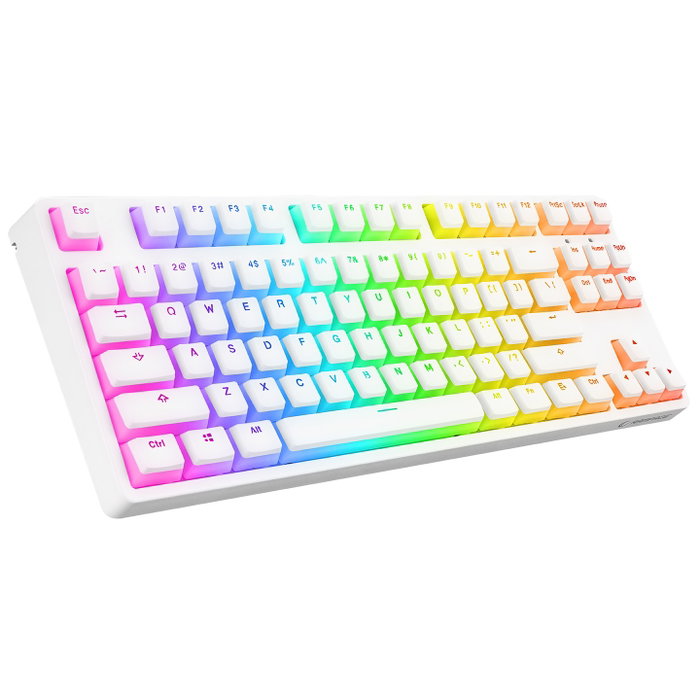 Rampage Ghost TKL Klawiatura Gamingowa Mechaniczna Przewodowa z Przełącznikami Huano Red i Podświetleniem Biała