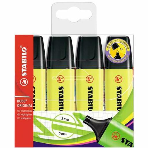 Stabilo Boss Original Marcador Fluorescente Amarillo Blíster 4 Ud Stabilo Boss Original Marcador Fluorescente Amarillo Blíster 4 Ud