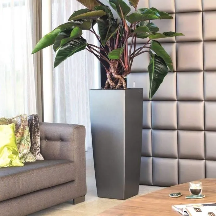 Lechuza LEC4008789182333 Jardinera Cubico Alto 40 TODO EN UNO Carbón