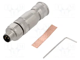 HARTING Conector M8 Macho de 3 Pines Recto IP67