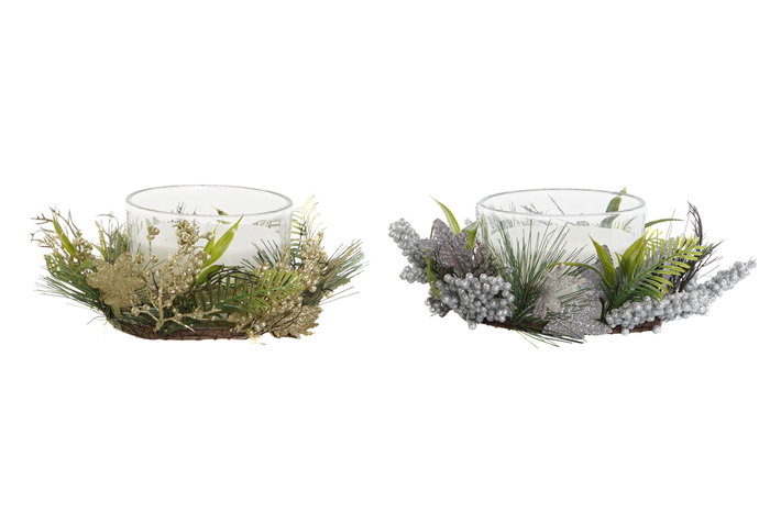 DKD Home Decor Set de 2 Velas de Cera de Parafina Surtidas en Dorado y Plateado DKD Home Decor Set de 2 Velas de Cera de Parafina Surtidas en Dorado y Plateado
