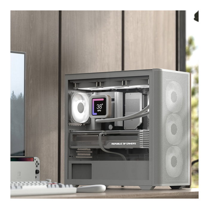 Aerocool Geh Mini D301A-G-WT-V2 Blanco/Madera Micro-ATX