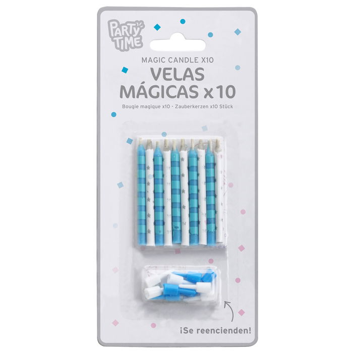Party Time Juego de 10 Velas Mágicas Reencendibles para Aniversario