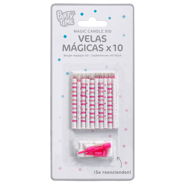 Party Time Juego de 10 Velas Mágicas Reencendibles para Aniversario