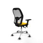 PIQUERAS Y CRESPO Silla de oficina Jorquera con mecanismo Sincro/Traslack, Amarillo y Blanco