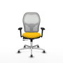 PIQUERAS Y CRESPO Silla de oficina Jorquera con mecanismo Sincro/Traslack, Amarillo y Blanco