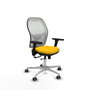 PIQUERAS Y CRESPO Silla de oficina Jorquera con mecanismo Sincro/Traslack, Amarillo y Blanco