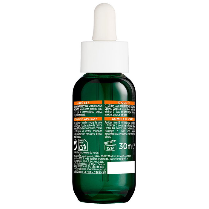 L'Oréal Paris Men Expert Derma Control Serum Anti-Imperfecciones - Tratamiento Facial 30 ml