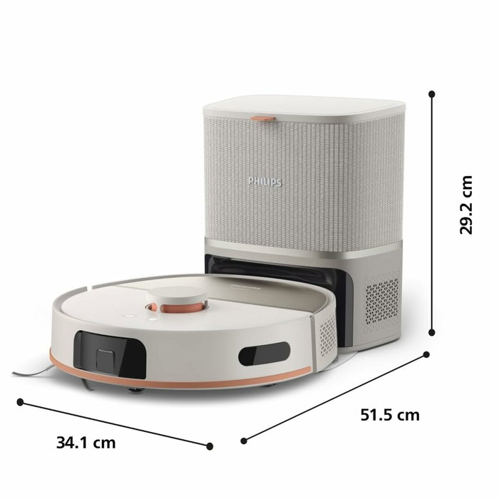 Philips XU5100/20 Aspiradora robot con 10000 Pa, vaciado automático y navegación láser Philips XU5100/20 Aspiradora robot con 10000 Pa, vaciado automático y navegación láser