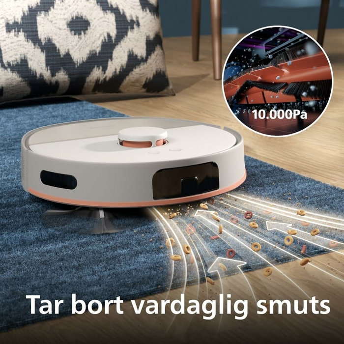 Philips XU5100/20 Aspiradora robot con 10000 Pa, vaciado automático y navegación láser Philips XU5100/20 Aspiradora robot con 10000 Pa, vaciado automático y navegación láser