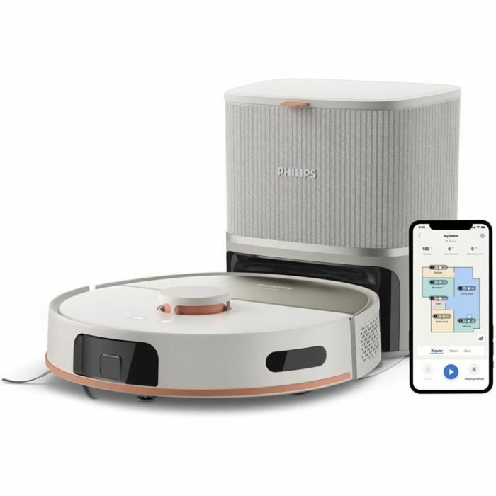 Philips XU5100/20 Aspiradora robot con 10000 Pa, vaciado automático y navegación láser Philips XU5100/20 Aspiradora robot con 10000 Pa, vaciado automático y navegación láser