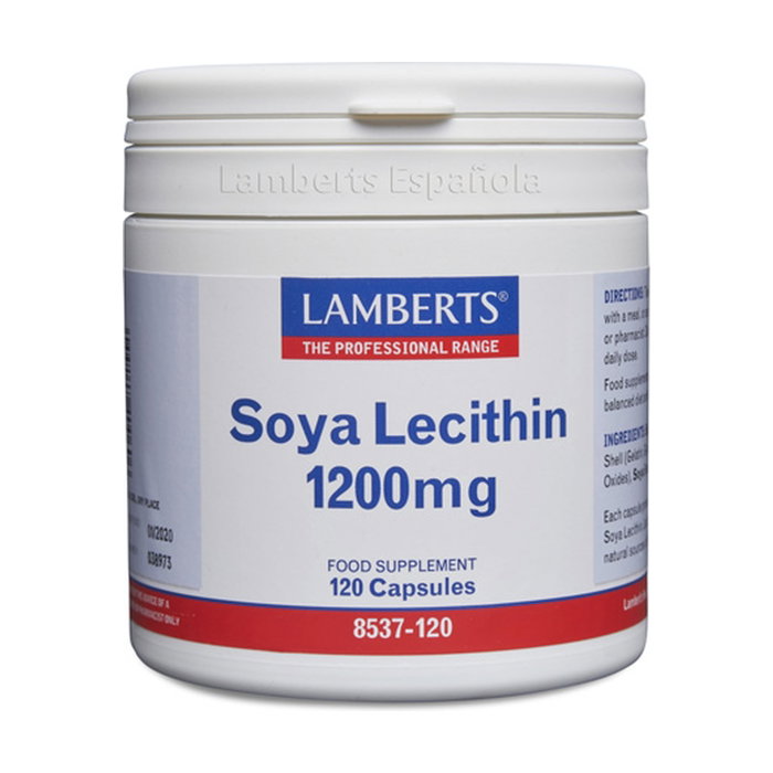 Lamberts Lecitina de Soja 1200 mg, 120 cápsulas - Fosfolípidos para el metabolismo de las grasas Lamberts Lecitina de Soja 1200 mg, 120 cápsulas - Fosfolípidos para el metabolismo de las grasas