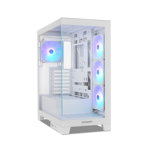 NOX Hummer Glock Midi Tower Blanca Caja PC Semitorre Cristal Templado Gaming