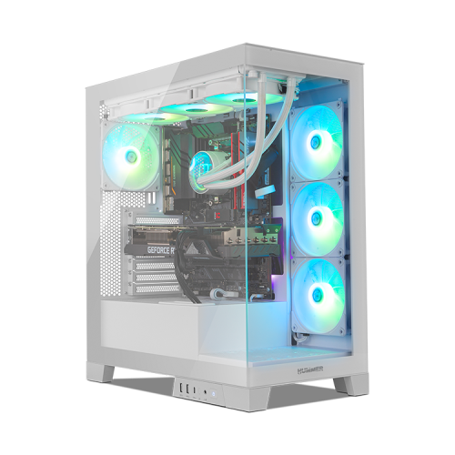 NOX Hummer Glock Midi Tower Blanca Caja PC Semitorre Cristal Templado Gaming