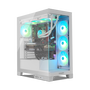 NOX Hummer Glock Midi Tower Blanca Caja PC Semitorre Cristal Templado Gaming