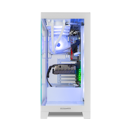 NOX Hummer Glock Midi Tower Blanca Caja PC Semitorre Cristal Templado Gaming