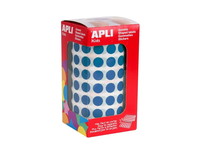 Apli Gomets Redondos 10,5mm Azul Rollo de 5.192 Unidades Apli Gomets Redondos 10,5mm Azul Rollo de 5.192 Unidades