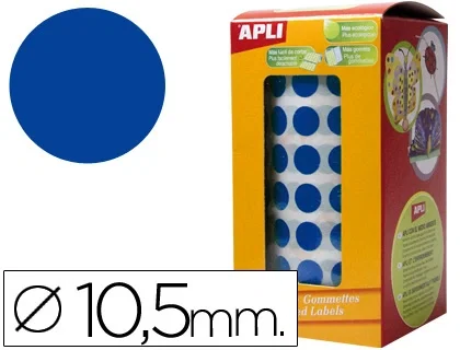 Apli Gomets Redondos 10,5mm Azul Rollo de 5.192 Unidades Apli Gomets Redondos 10,5mm Azul Rollo de 5.192 Unidades