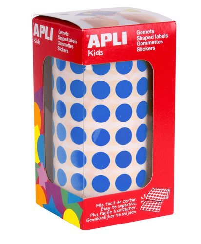 Apli Gomets Redondos 10,5mm Azul Rollo de 5.192 Unidades Apli Gomets Redondos 10,5mm Azul Rollo de 5.192 Unidades