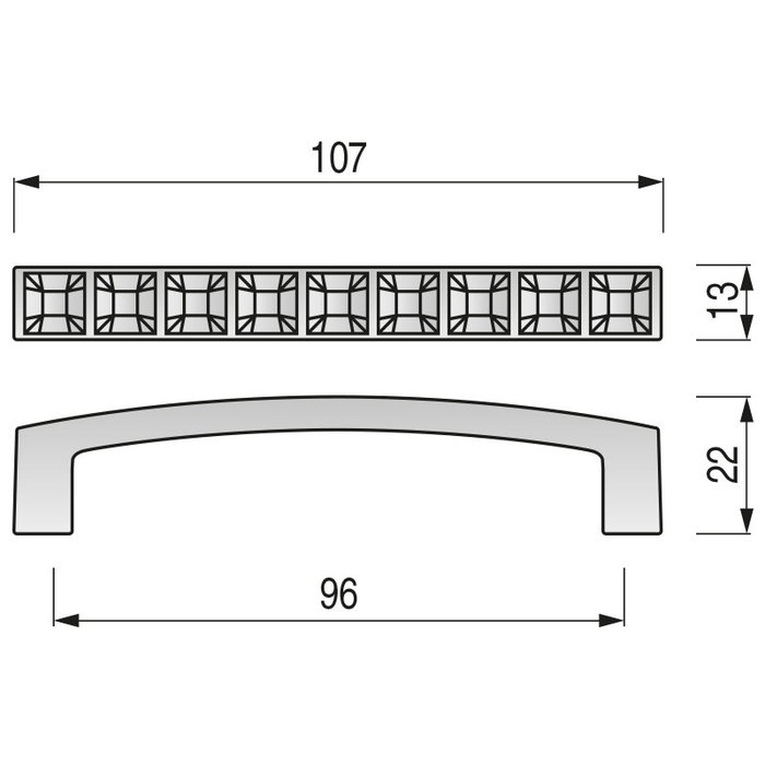 Giusti Tirador Zamak Cristal Swarovski Cromo Distancia 96