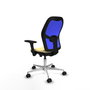 PIQUERAS Y CRESPO Silla de oficina Jorquera con mecanismo Sincro/Traslack Crema y Azul