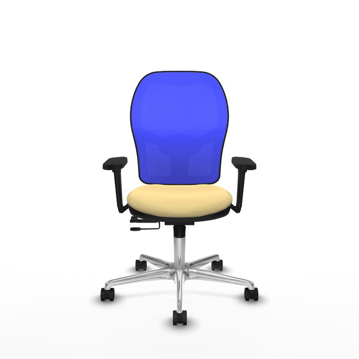 PIQUERAS Y CRESPO Silla de oficina Jorquera con mecanismo Sincro/Traslack Crema y Azul PIQUERAS Y CRESPO Silla de oficina Jorquera con mecanismo Sincro/Traslack Crema y Azul