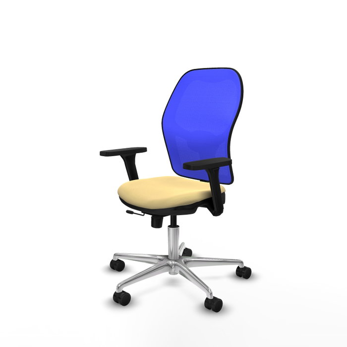 PIQUERAS Y CRESPO Silla de oficina Jorquera con mecanismo Sincro/Traslack Crema y Azul PIQUERAS Y CRESPO Silla de oficina Jorquera con mecanismo Sincro/Traslack Crema y Azul