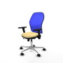 PIQUERAS Y CRESPO Silla de oficina Jorquera con mecanismo Sincro/Traslack Crema y Azul