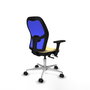 PIQUERAS Y CRESPO Silla de oficina Jorquera con mecanismo Sincro/Traslack Crema y Azul
