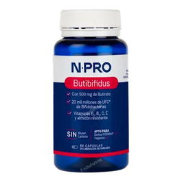 Npro Butibifidus Biota 60 Cápsulas - Suplemento de Butirato y Probióticos para la Salud Intestinal