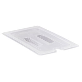 CAMBRO Tapa con muesca y asa GN 1/3, 17,6 x 32,5 cm, Blanco translúcido
