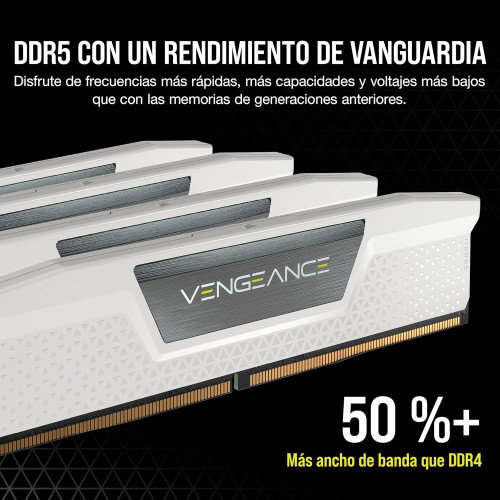 Corsair Vengeance Memoria RAM DDR5 32GB (2x16GB) 6400MHz Blanco CMK32GX5M2B6400Z32W
