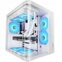 Mars Gaming Caja Semitorre ATX MCCURVW Blanca con Diseño Curvo y Cristal Templado, 4 Ventiladores FRGB