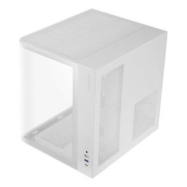 Mars Gaming MC-CURV MCCURVW Caja PC Gaming ATX Semitorre Blanca con Cristal Templado Curvo y 4 Ventiladores FRGB Incluidos, Compatible con Refrigeración Líquida