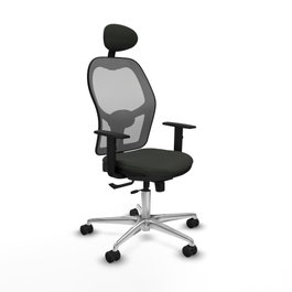 PIQUERAS Y CRESPO Silla de oficina Jorquera con mecanismo Sincro/Traslack, Negro/Gris