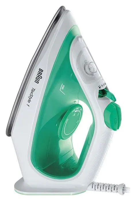 Braun TexStyle 1 SI 1040.GR Plancha de Vapor 2000W Suela Cerámica Golpe de Vapor 120 g/min Blanco-Verde