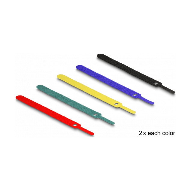 DeLOCK Juego de 10 bridas autoadherentes de colores surtidos 150 x 12 mm DeLOCK Juego de 10 bridas autoadherentes de colores surtidos 150 x 12 mm