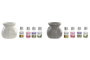 DKD Home Decor Set de 5 Quemadores de Aceites Esenciales de Metal con Diseño de Casa