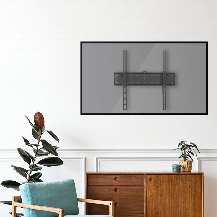 Daewoo Soporte Fijo para TV 32-55 Pulgadas con Inclinación de 12°, Carga 40 kg, Perfil 53 mm y Nivel Integrado